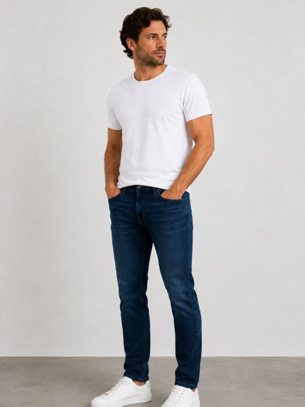 PAIGE Lennox Slim Fit Jeans Men's Size 34x31.5 Dark Wash Stretch Denim